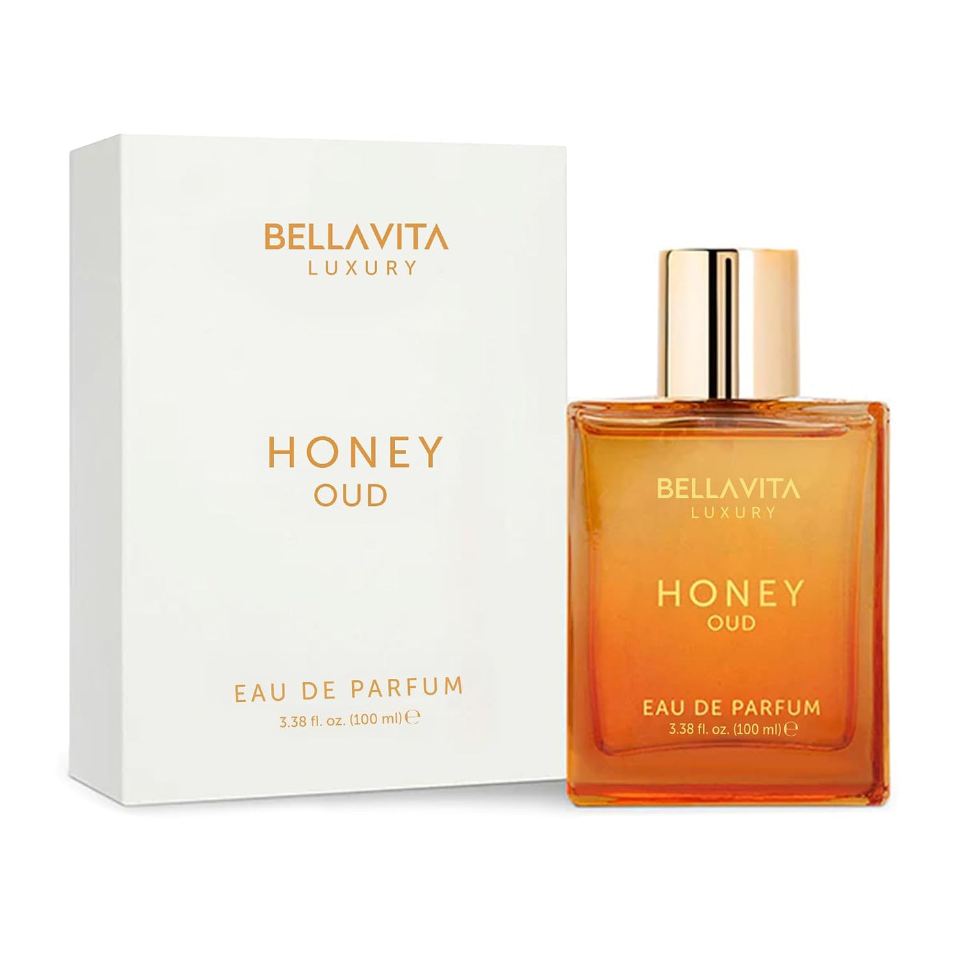 Bellavita Luxury Honey Oud Eau De Parfum | 100 Ml | Unisex Perfume | Long-Lasting Eau De Parfum Perfume with Honey, Bergamot, Oud & Amber Notes for Men and Women.
