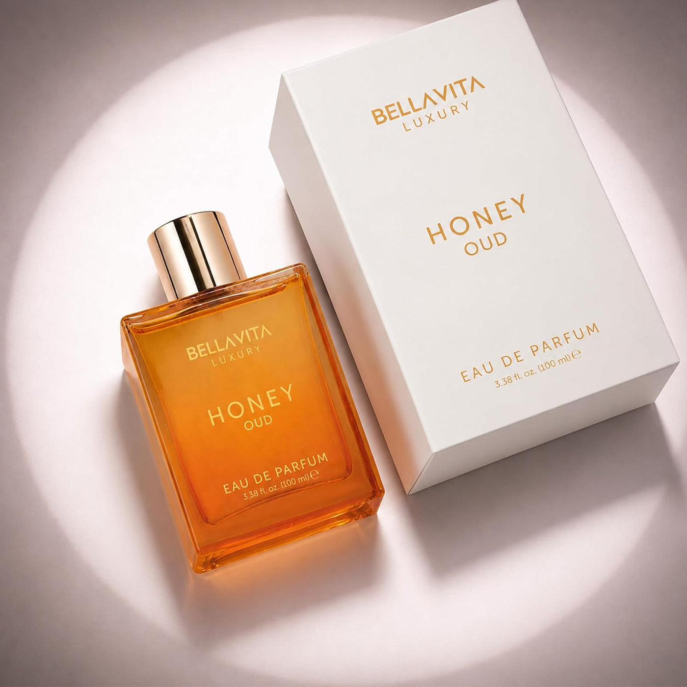 Bellavita Luxury Honey Oud Eau De Parfum | 100 Ml | Unisex Perfume | Long-Lasting Eau De Parfum Perfume with Honey, Bergamot, Oud & Amber Notes for Men and Women.