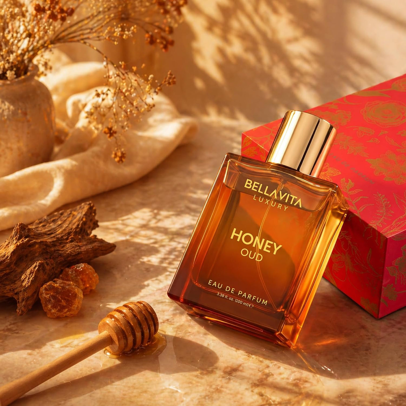 Bellavita Luxury Honey Oud Eau De Parfum | 100 Ml | Unisex Perfume | Long-Lasting Eau De Parfum Perfume with Honey, Bergamot, Oud & Amber Notes for Men and Women.